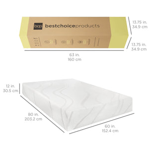 12in Medium-Firm Green Tea & Bamboo Charcoal Gel Memory Foam Mattress