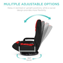 Load image into Gallery viewer, 360-Degree Swivel Gaming Floor Chair w/ Armrest Handles, Adjustable Backrest
