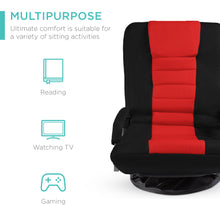 Load image into Gallery viewer, 360-Degree Swivel Gaming Floor Chair w/ Armrest Handles, Adjustable Backrest
