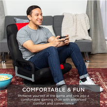 Load image into Gallery viewer, 360-Degree Swivel Gaming Floor Chair w/ Armrest Handles, Adjustable Backrest
