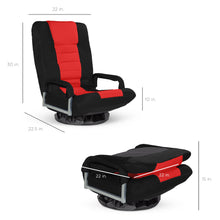 Load image into Gallery viewer, 360-Degree Swivel Gaming Floor Chair w/ Armrest Handles, Adjustable Backrest
