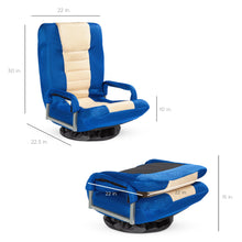 Load image into Gallery viewer, 360-Degree Swivel Gaming Floor Chair w/ Armrest Handles, Adjustable Backrest
