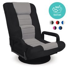 Load image into Gallery viewer, 360-Degree Swivel Gaming Floor Chair w/ Armrest Handles, Adjustable Backrest
