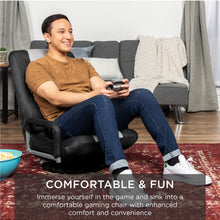 Load image into Gallery viewer, 360-Degree Swivel Gaming Floor Chair w/ Armrest Handles, Adjustable Backrest
