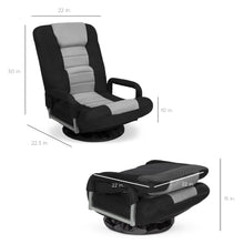 Load image into Gallery viewer, 360-Degree Swivel Gaming Floor Chair w/ Armrest Handles, Adjustable Backrest
