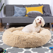 Load image into Gallery viewer, Self-Warming Shag Fur Calming Pet Bed w/ Water-Resistant Lining

